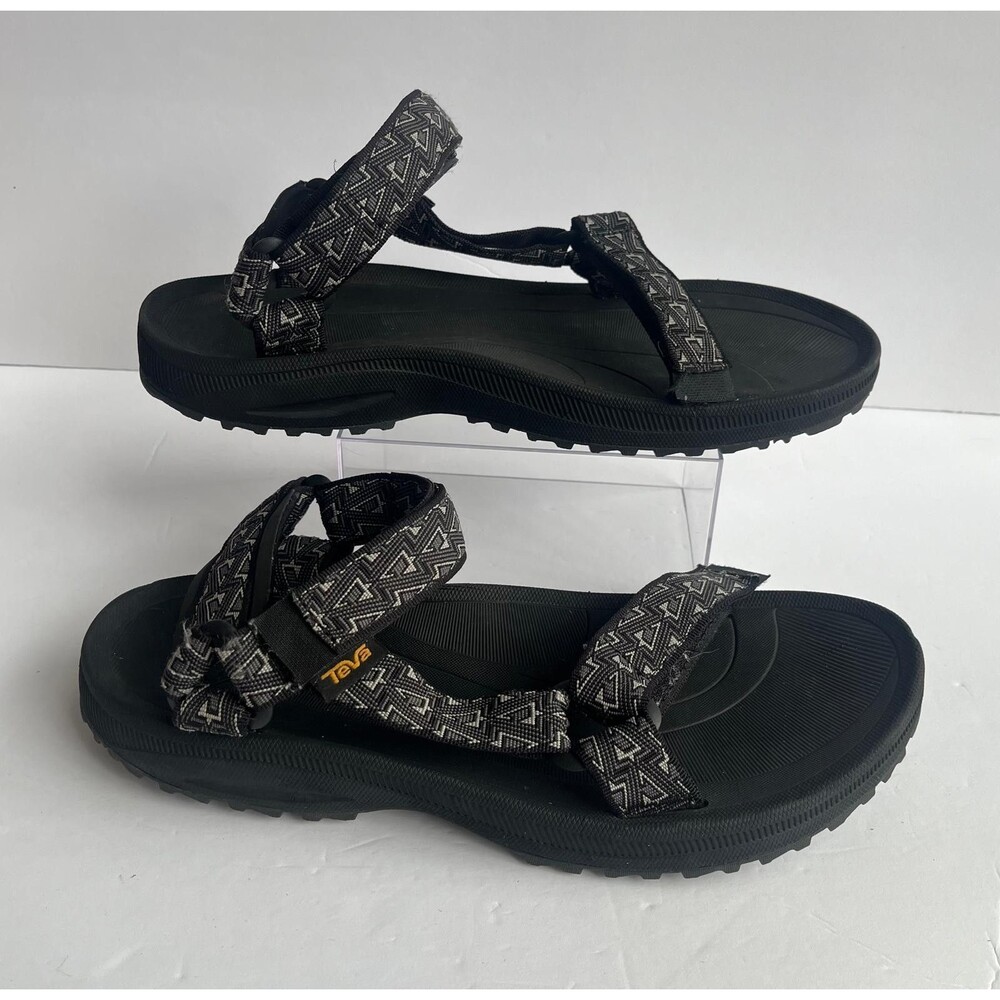 Teva Winsted Black Geometric Sport Sandals Men’s US 10 Outdoor Hiking